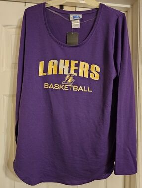 NWT NBA Lakers Purple Long Sleeve Shirt. Size:L.